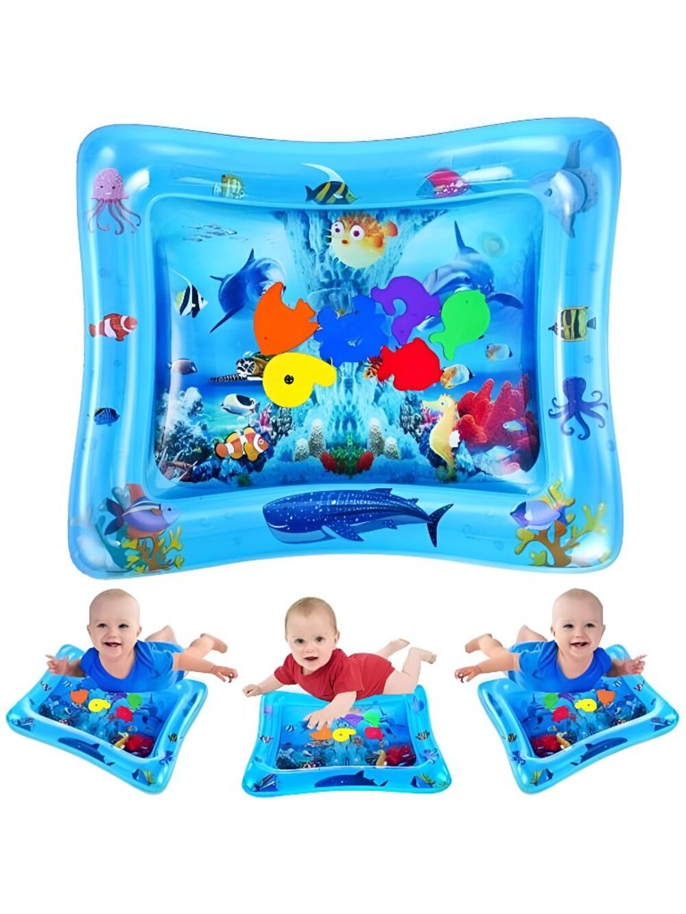 Tummy Time Baby Water Play Mat Toys, Inflatable Sensory Toys